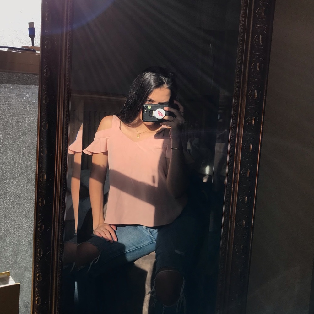 Off the Shoulder Pink Top